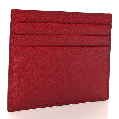 Prada Saffiano Triangle Card Holder Fuoco 3 of 7