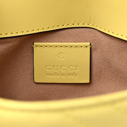 Gucci Calfskin Matelasse Super Mini GG Marmont Shoulder Bag Banana 6 of 10