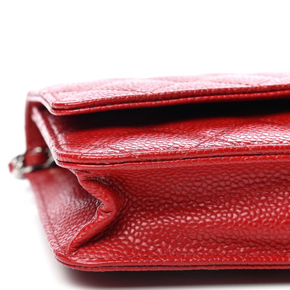 Chanel Caviar Quilted Wallet On Chain WOC Red 6 of 11