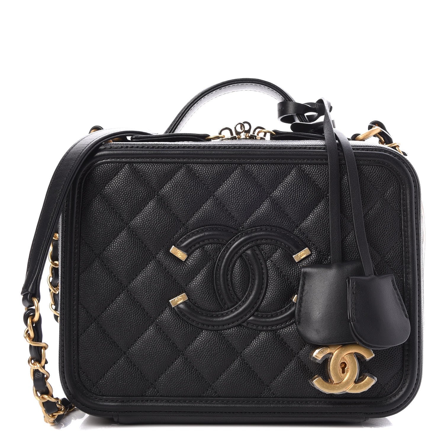 Chanel Caviar Quilted Medium CC Filigree Vanity Case Black 1 of 9