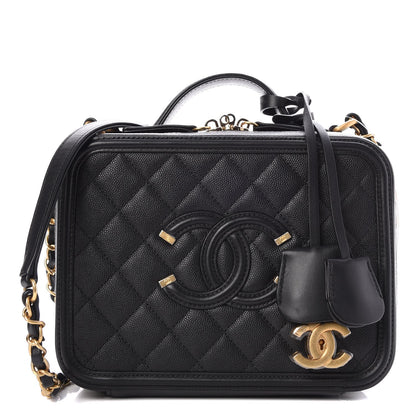 Chanel Caviar Quilted Medium CC Filigree Vanity Case Black 1 of 9