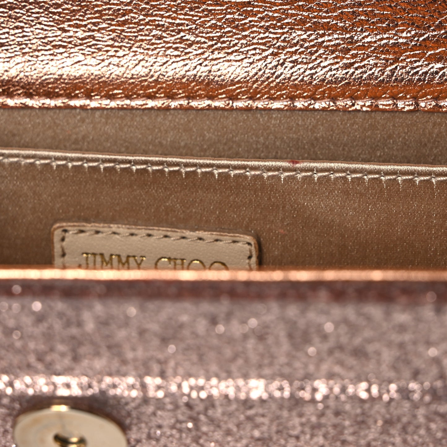 Acrylic Glitter Sweetie Clutch Rose Gold