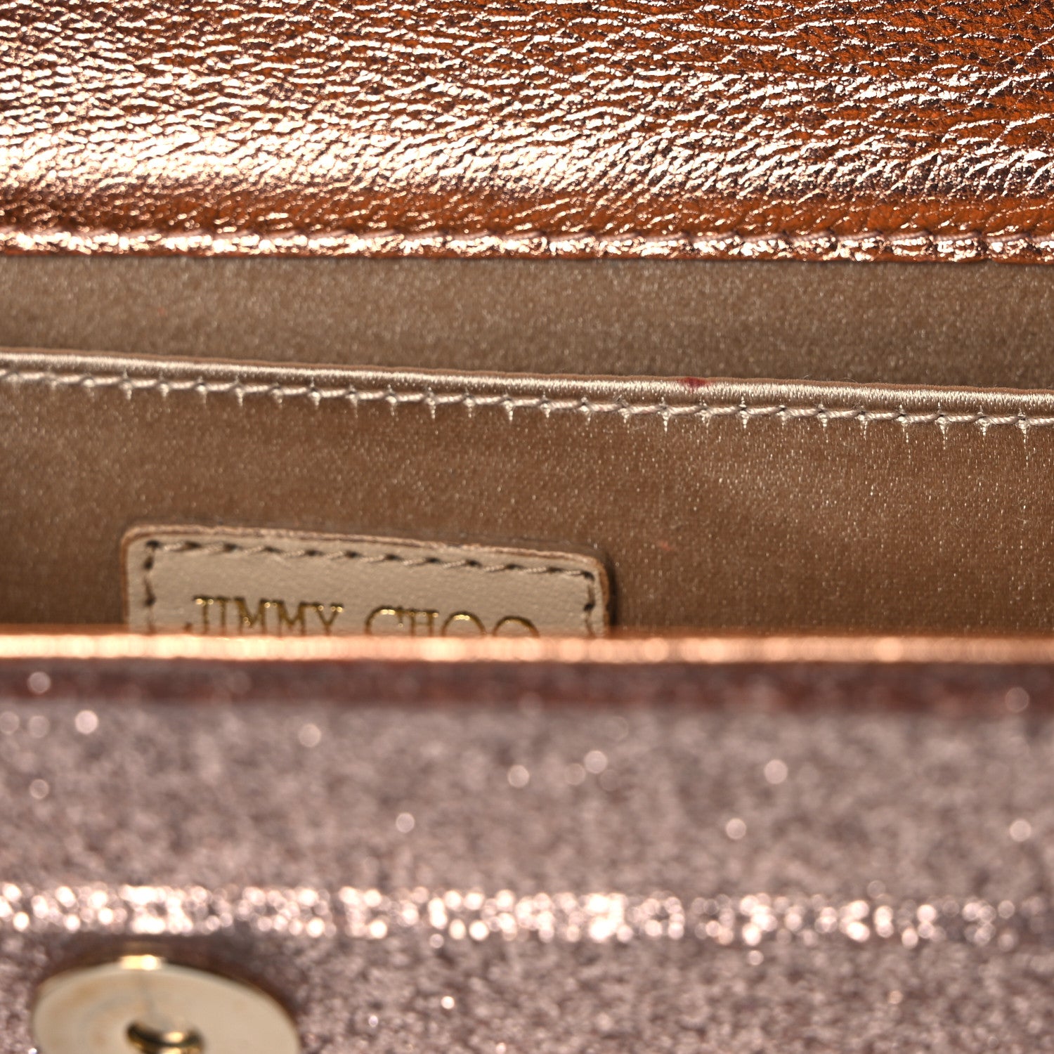 Jimmy Choo Acrylic Glitter Sweetie Clutch Rose Gold 13 of 13