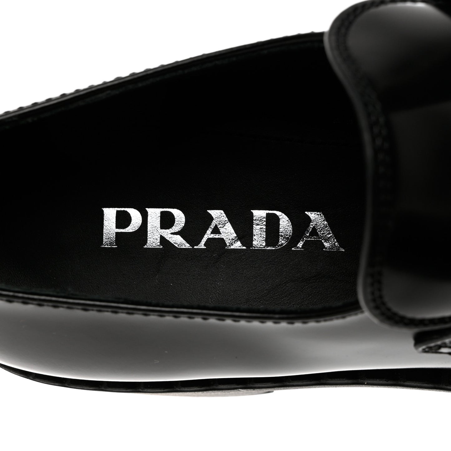 Spazzolato Metal Triangle Logo 50mm Loafers 36.5 Black