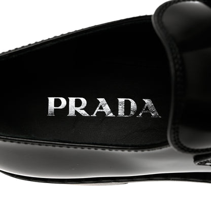 Prada Spazzolato Metal Triangle Logo 50mm Loafers 36.5 Black 6 of 9