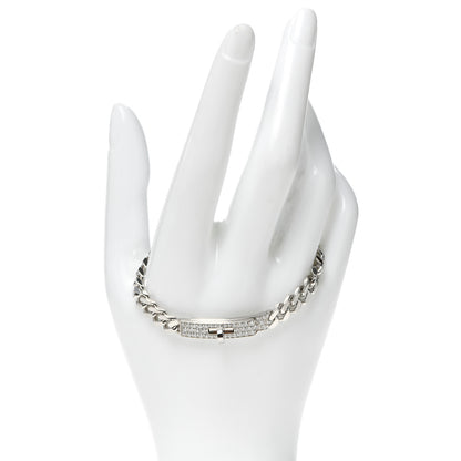 Hermes 18K White Gold Diamond TPM Kelly Gourmette Bracelet ST 2 of 5
