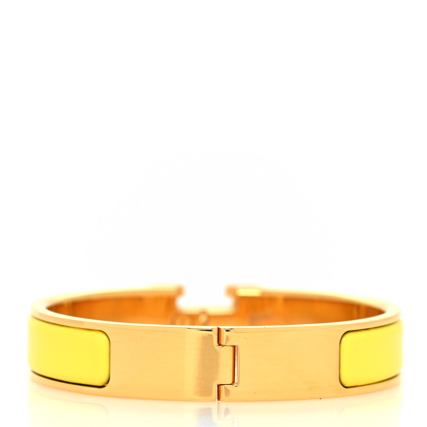 Hermes Enamel Narrow Clic Clac H Bracelet PM Jaune Soleil 3 of 5