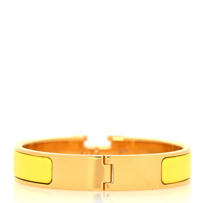 Hermes Enamel Narrow Clic Clac H Bracelet PM Jaune Soleil 3 of 5