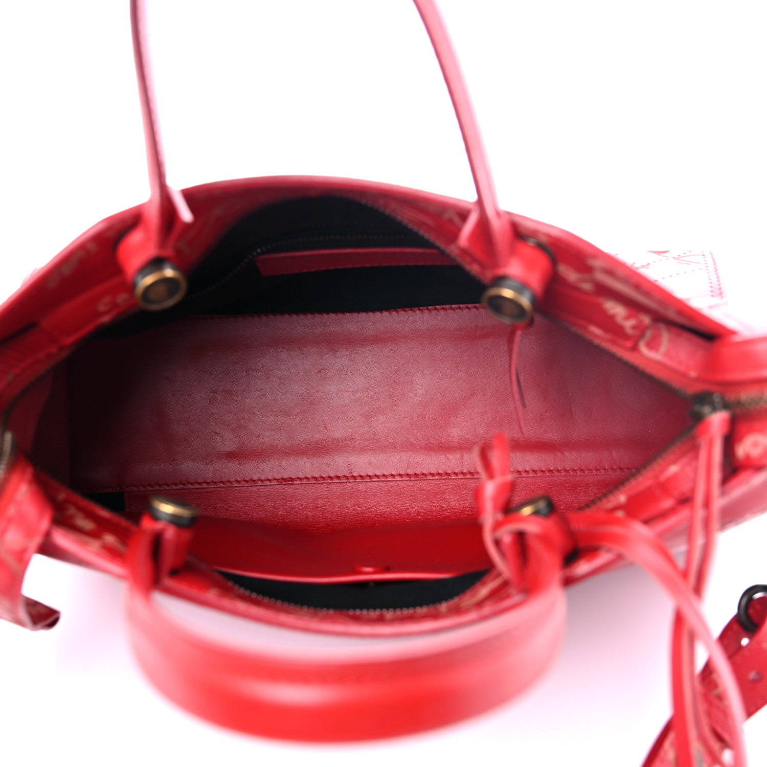 Balenciaga Calfskin Love Perforated Blackout Hardware S City Rouge Profond 4 of 18