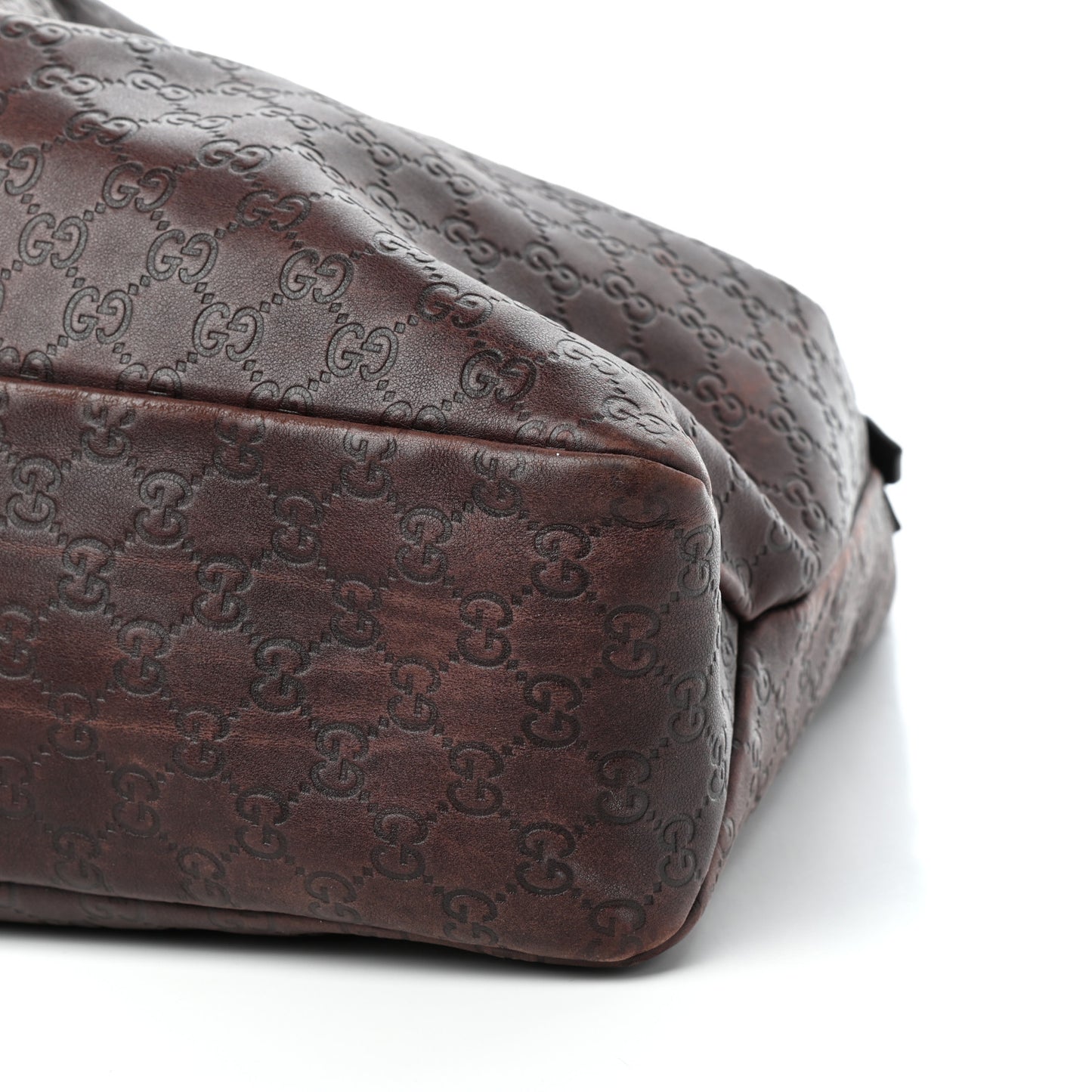Guccissima Large Horsebit Chain Hobo Chocolate