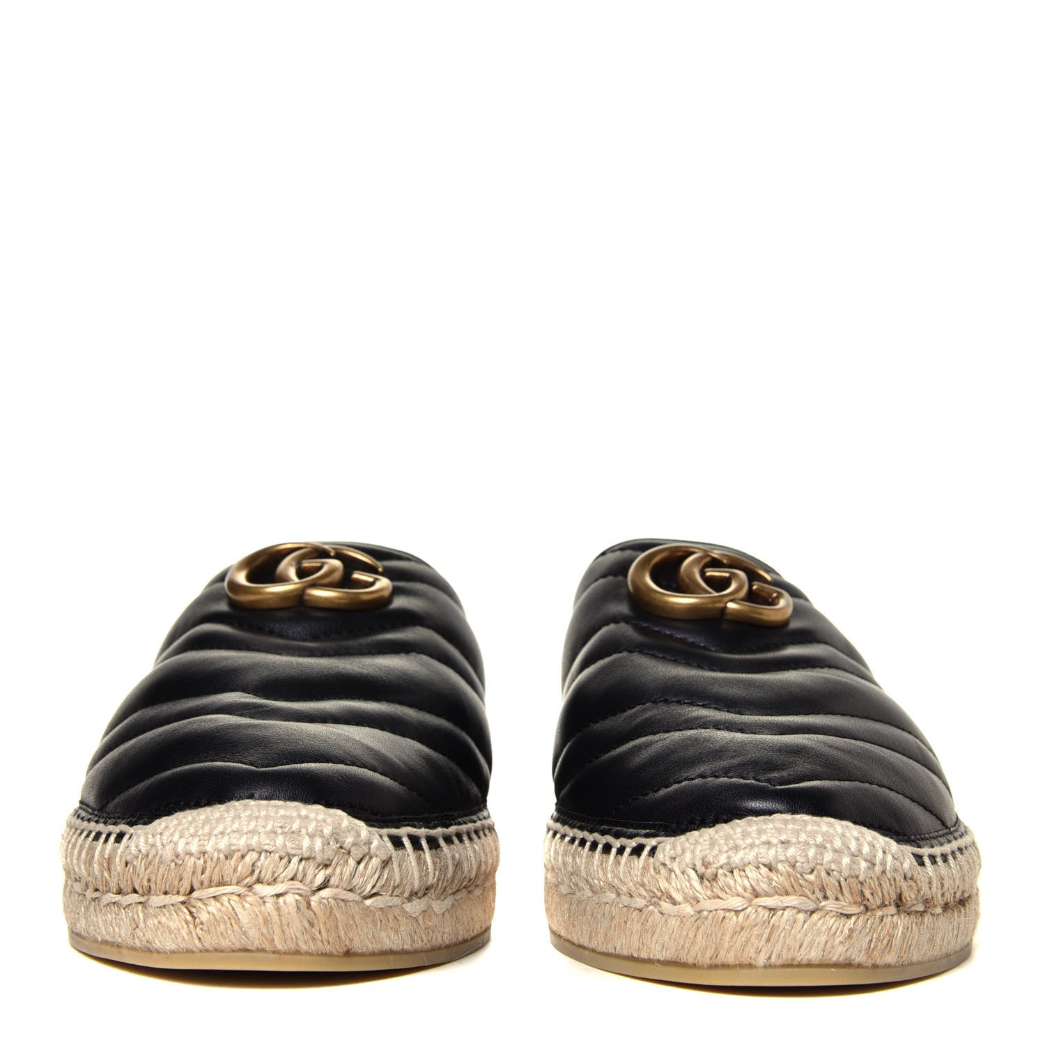 Gucci Nappa Matelasse GG Marmont Espadrille Slippers 41 Black 8 of 12