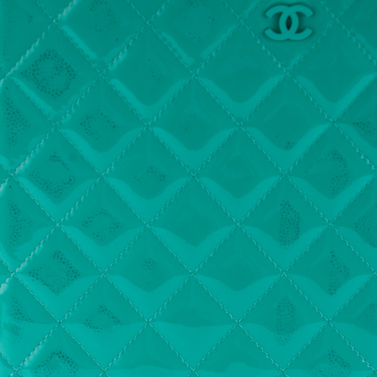 Chanel Patent Quilted iPad Case Green 11 of 11
