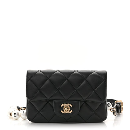 Chanel Lambskin Quilted Mini My Precious Waist Bag Black 1 of 10