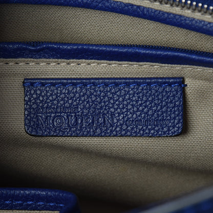 Alexander McQueen Pebbled Calfskin Small Skull Padlock Zip Around Tote Ultramarine 6 of 9