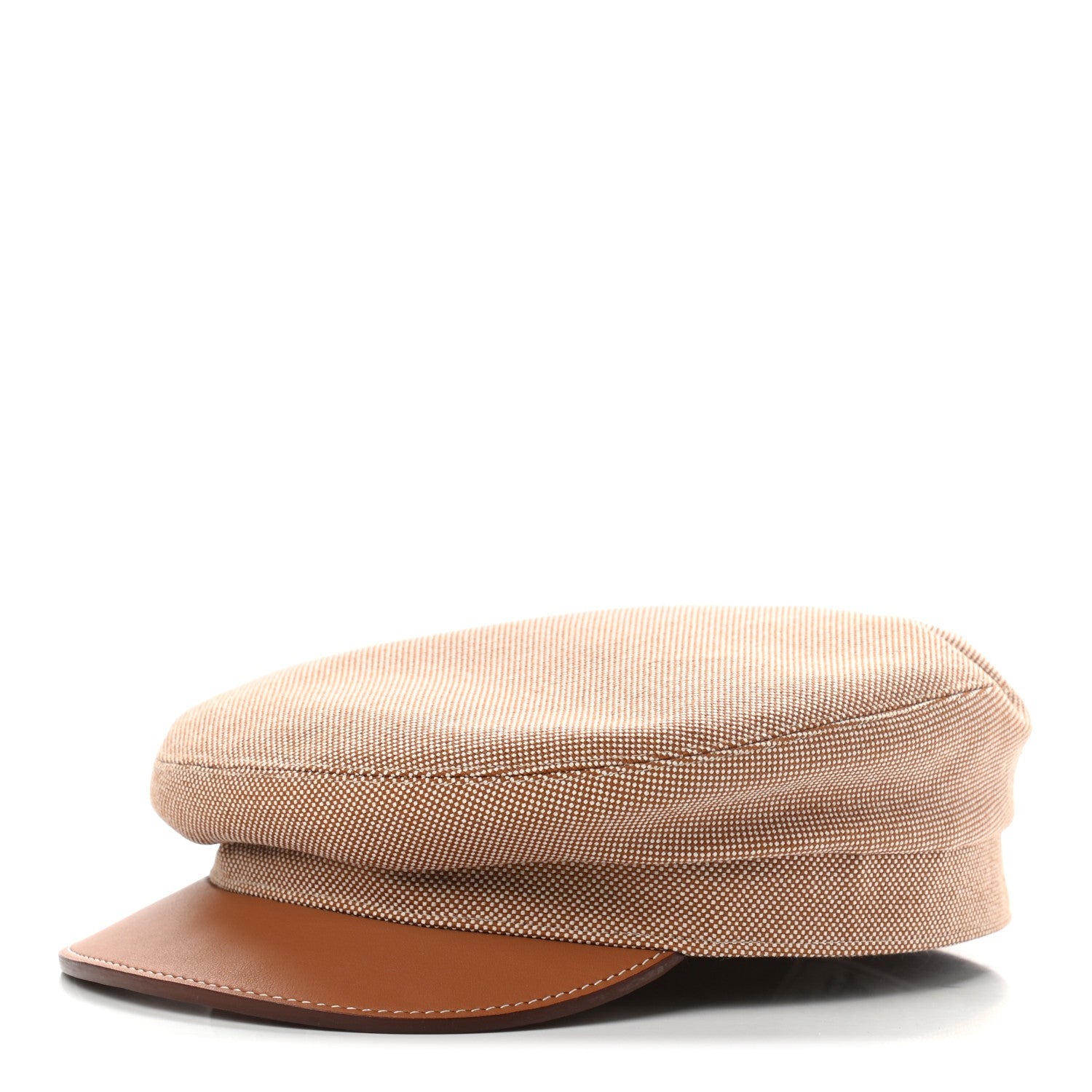 Hermes Cotton Silk Swift Clou de Selle Vauban Cap 58 Marron Alezan Gold 1 of 8