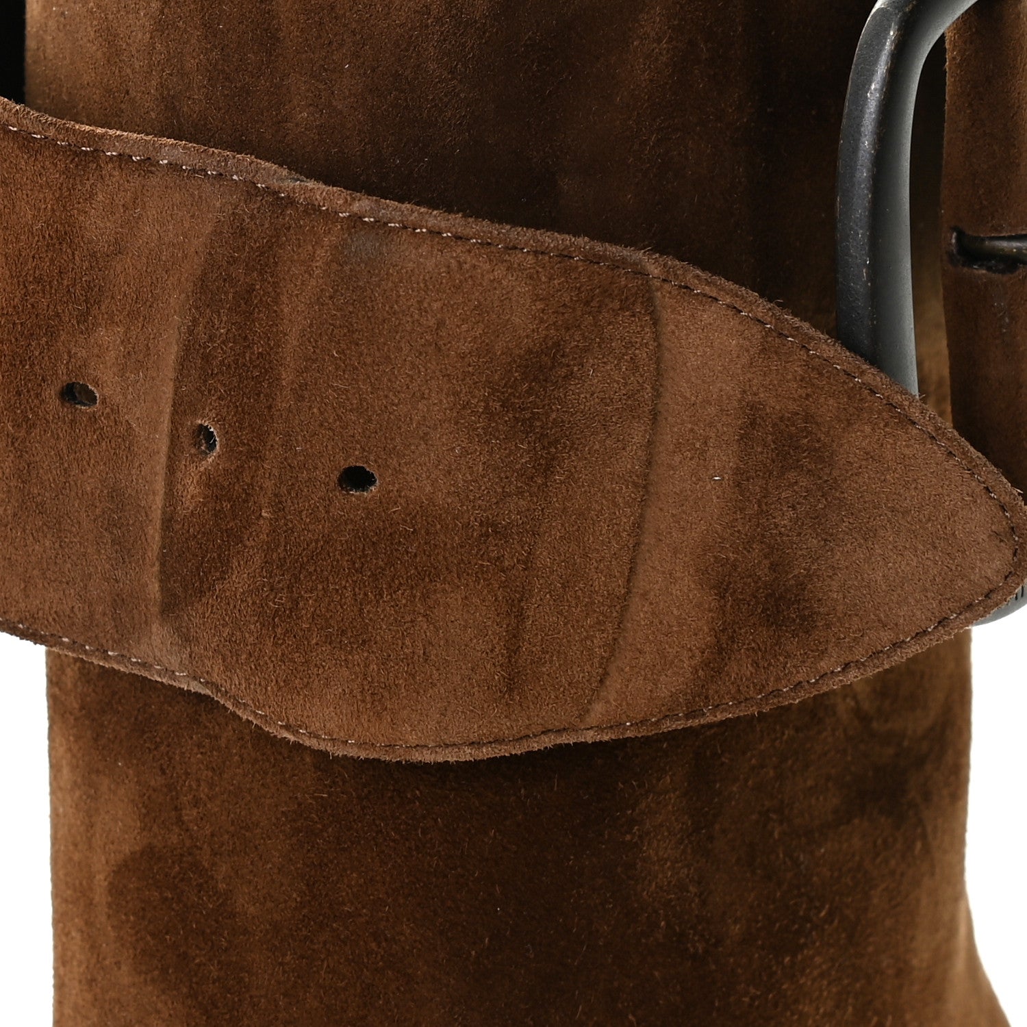 Saint Laurent Suede Joplin Buckle Booties 36.5 Land 11 of 14