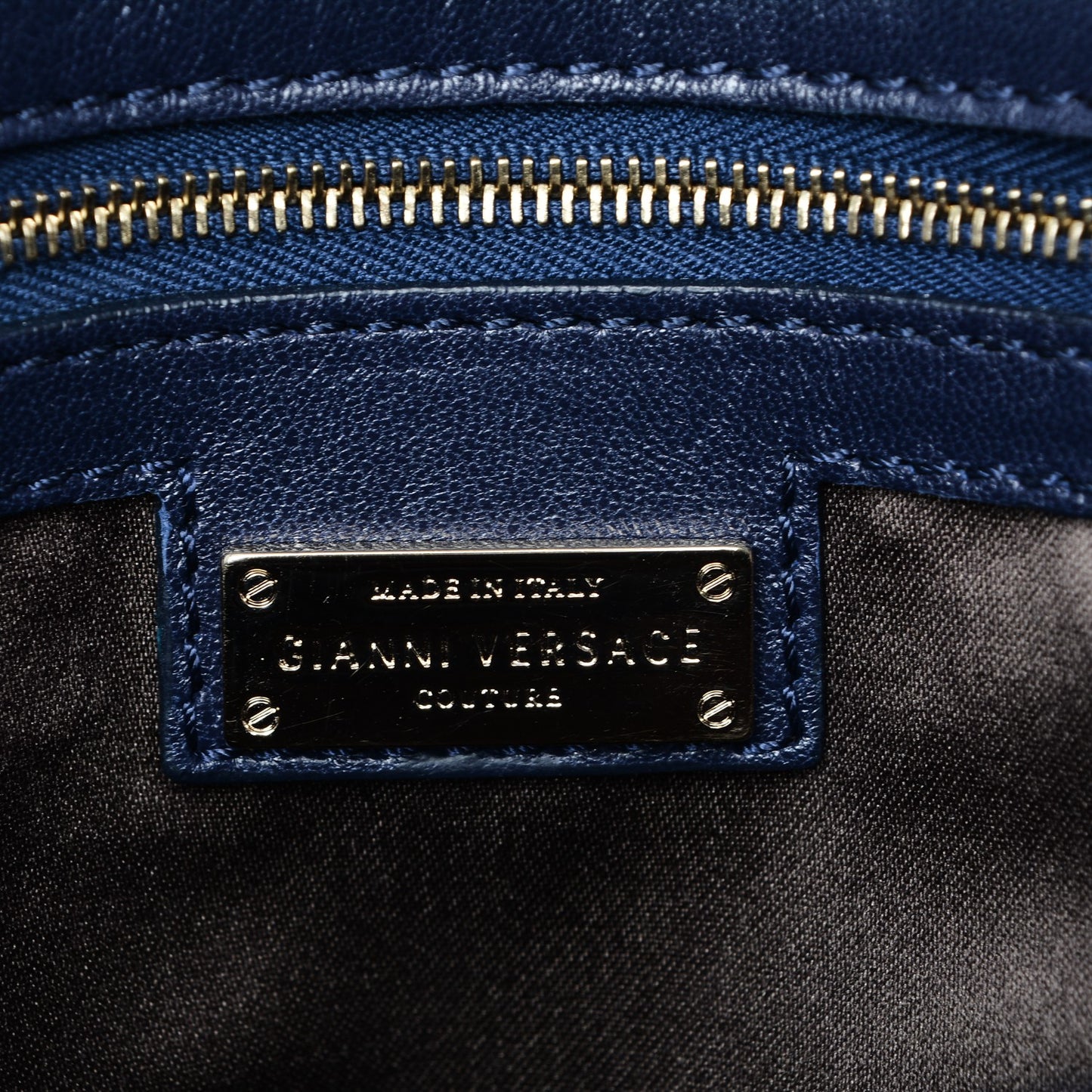 Patent Borsa Couture Shoulder Bag Navy