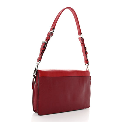 Prada Saffiano Soft Sound Shoulder Bag Rosso 3 of 10