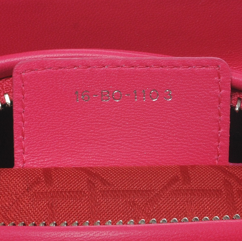 Lambskin Cannage Medium Lady Dior Hot Pink