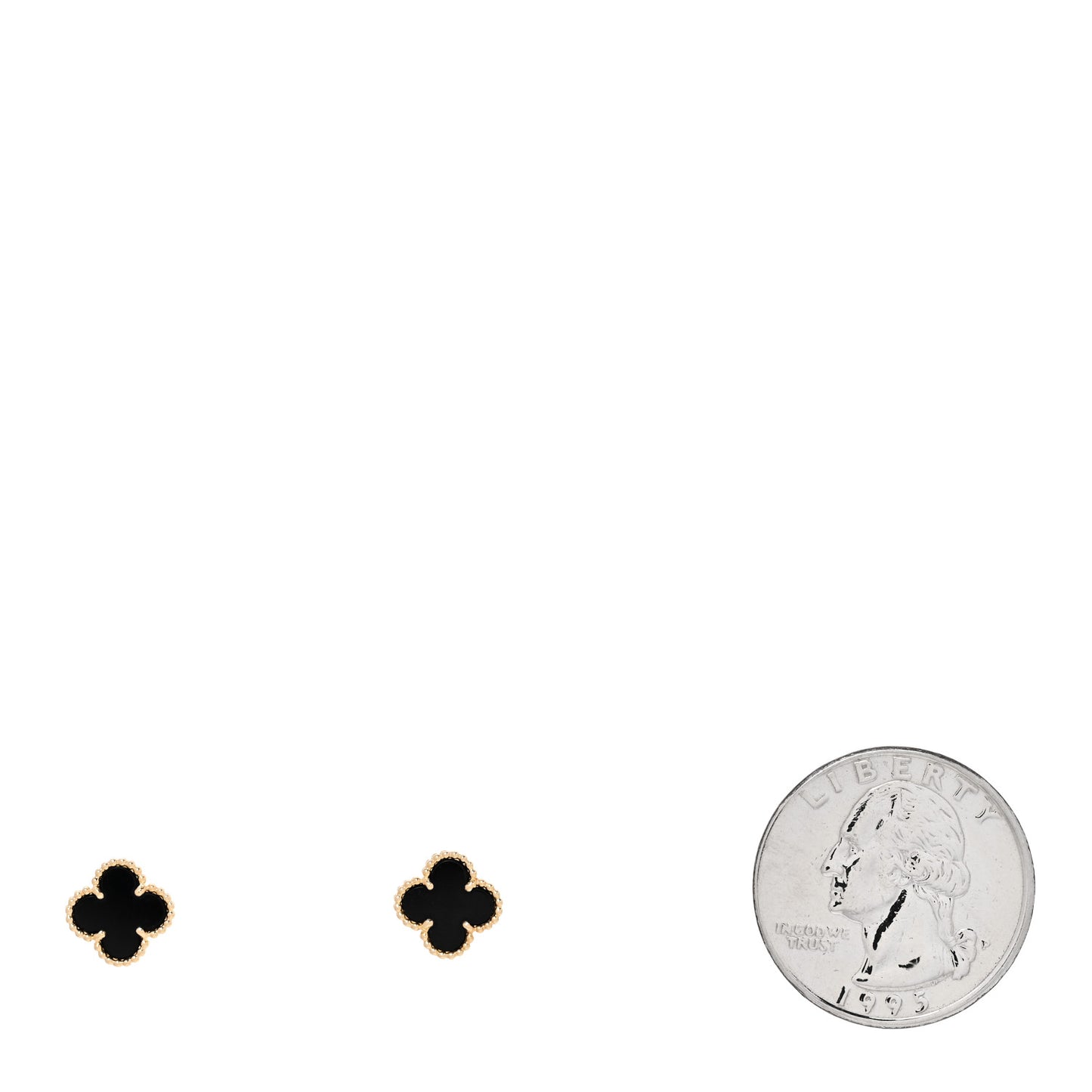 18K Yellow Gold Black Onyx Sweet Alhambra Earrings