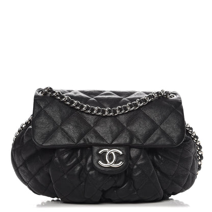 Chanel Washed Lambskin Quilted Medium Chain Around Messenger Black 1 of 7