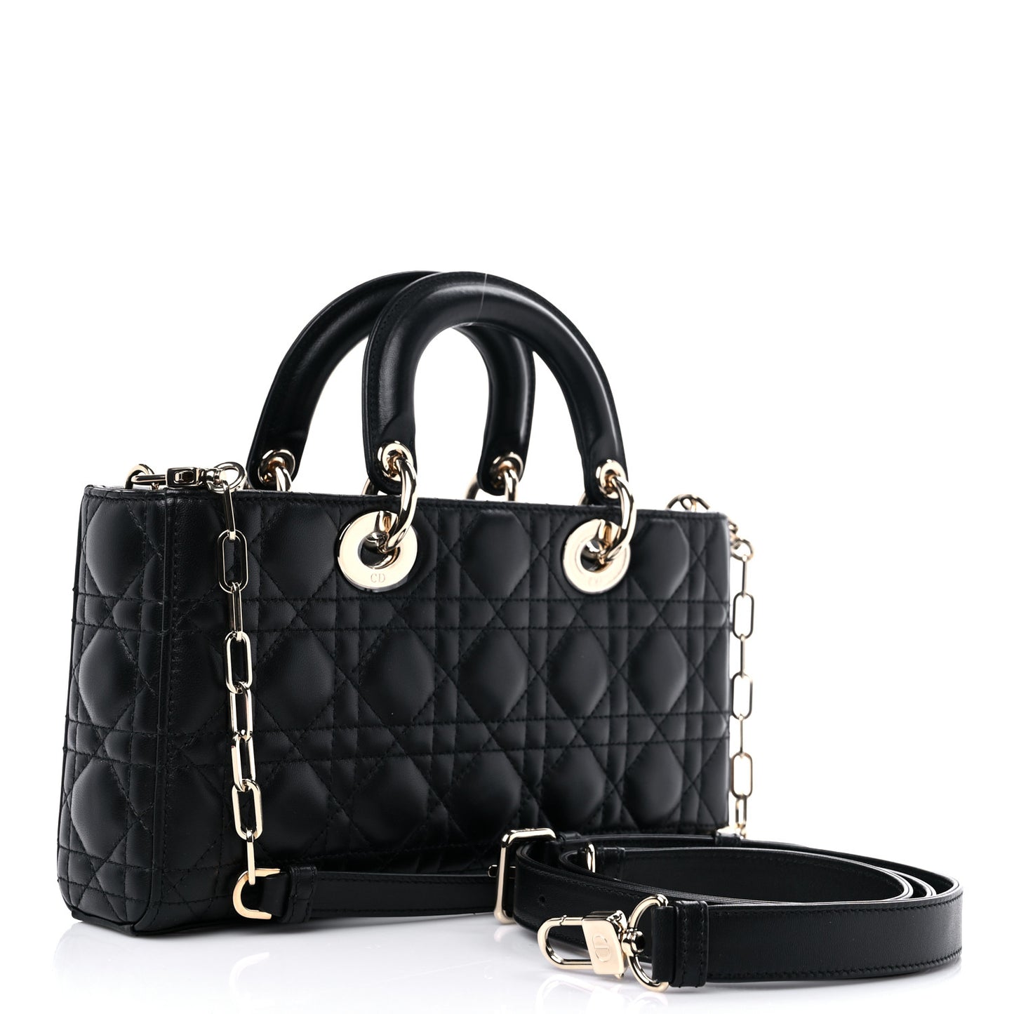 Lambskin Cannage Medium Lady D-Joy Black