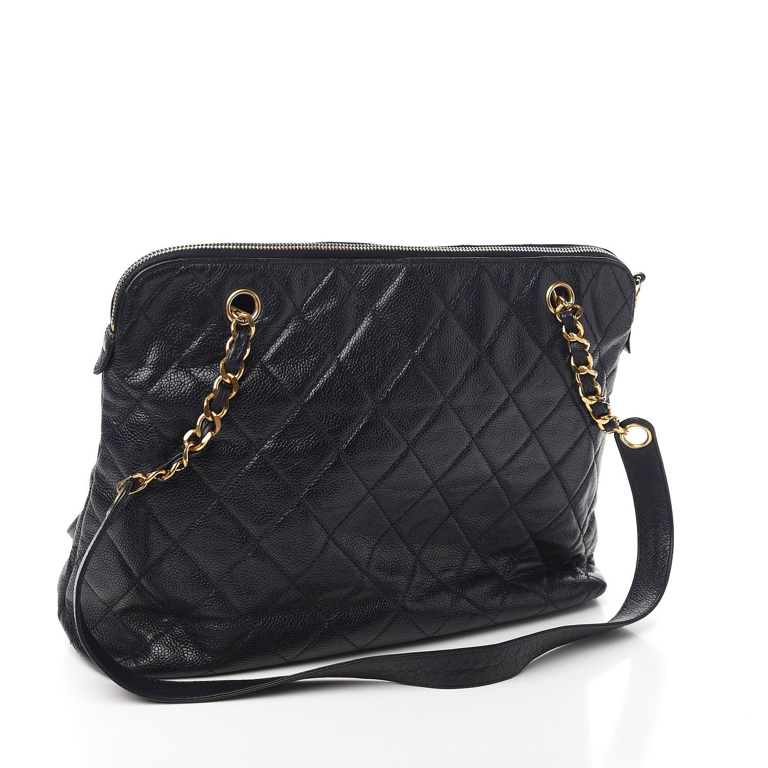 Chanel Caviar Quilted Flap Shoulder Bag Navy Blue 2 of 10