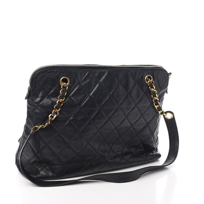 Chanel Caviar Quilted Flap Shoulder Bag Navy Blue 2 of 10