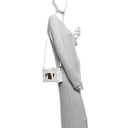 Louis Vuitton Calfskin Monogram Embroidered Petite Malle White 2 of 11