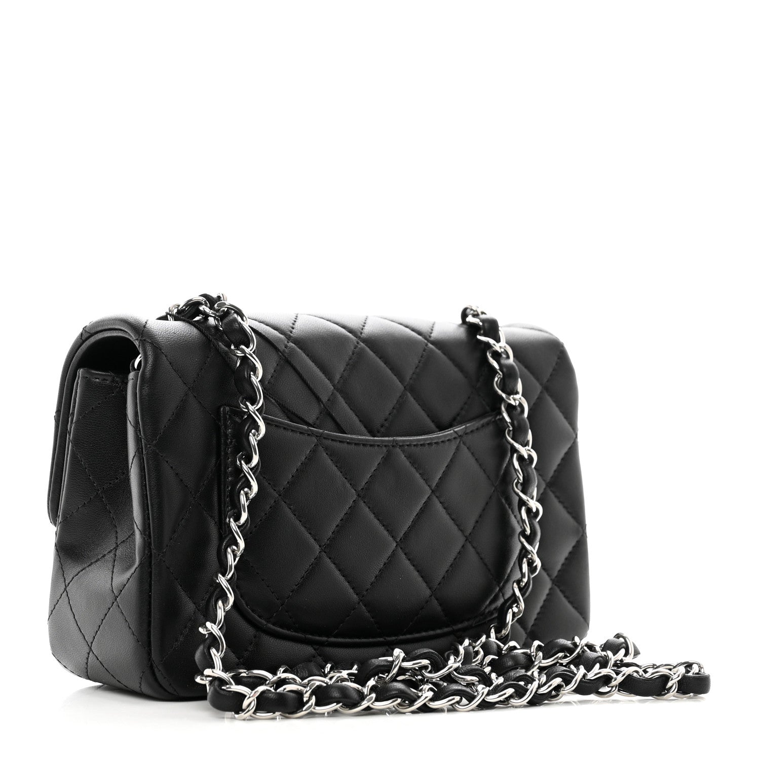 Chanel Lambskin Quilted Mini Rectangular Flap Black 3 of 10