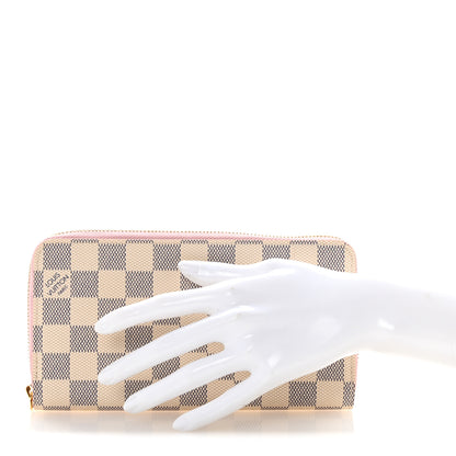 Louis Vuitton Damier Azur Zippy Wallet Rose Ballerine 2 of 7