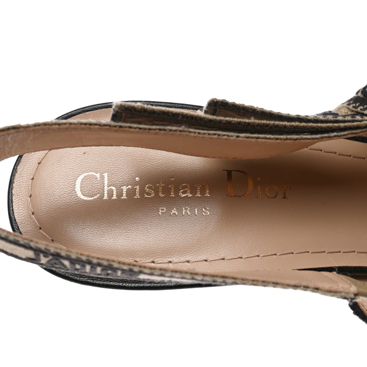 Christian Dior Mizza Cotton Ribbon Embroidered J'Adior Slingback 100mm Pumps 41 Natural 8 of 9