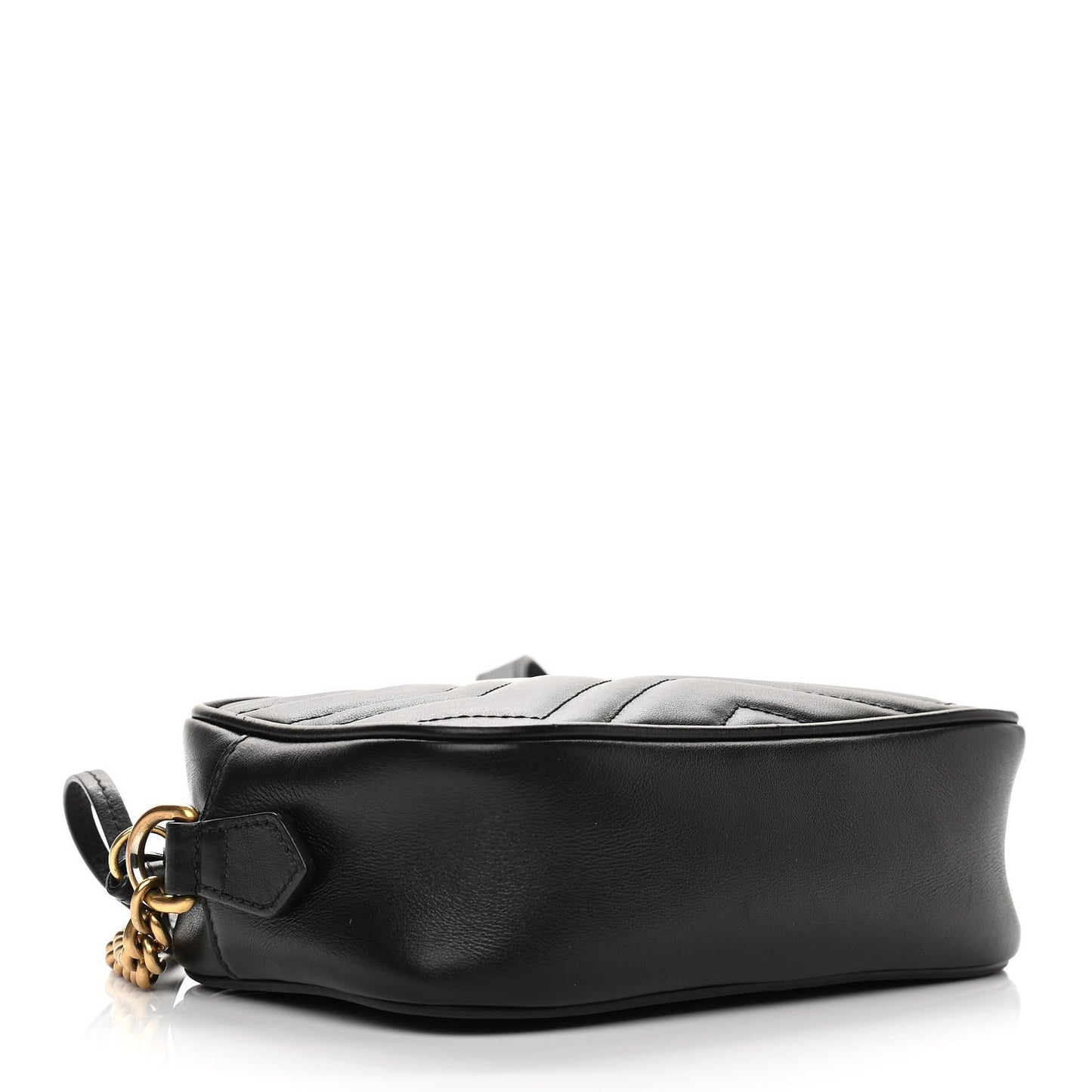 Calfskin Matelasse Mini GG Marmont Chain Shoulder Bag Black