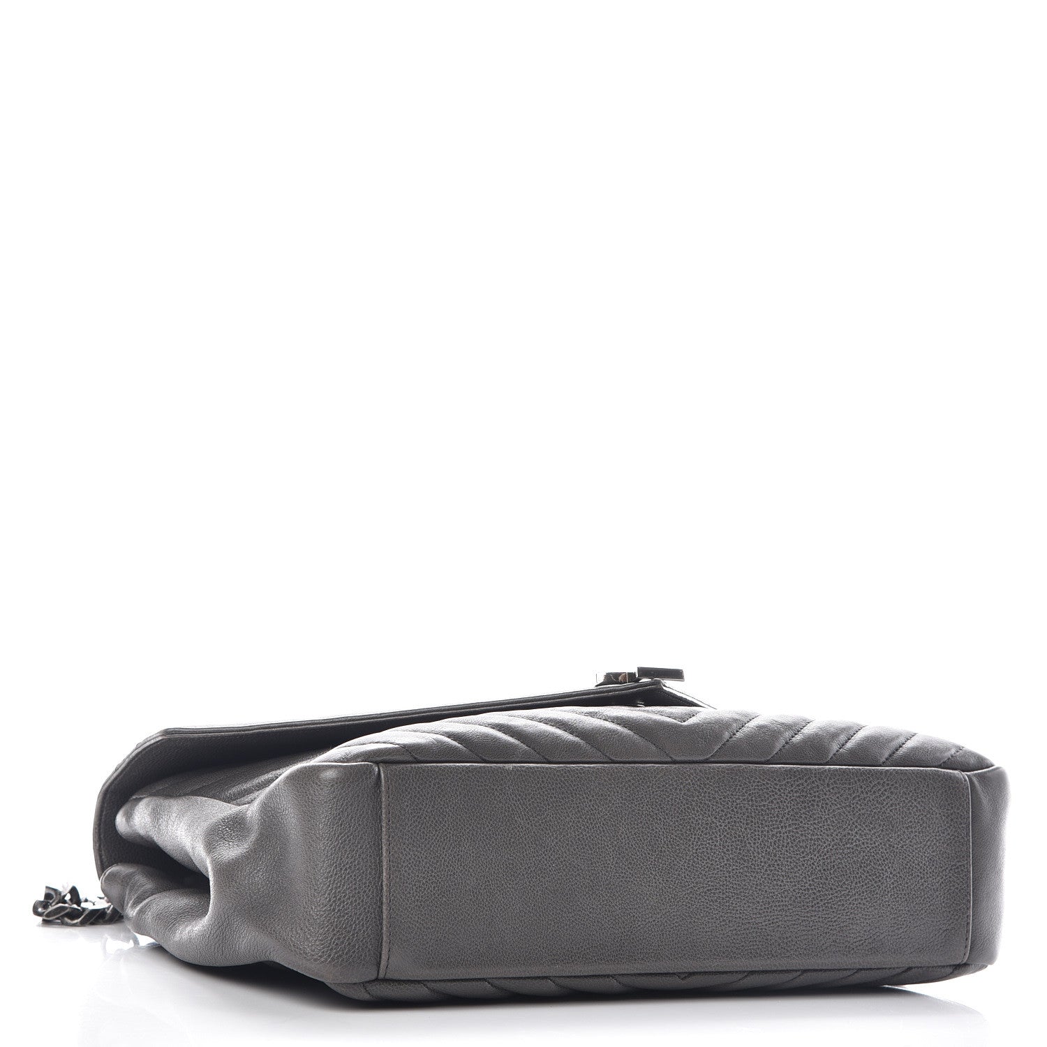 Saint Laurent Sheepskin Matelasse Chevron Monogram Large College Satchel Dark Anthracite 4 of 13
