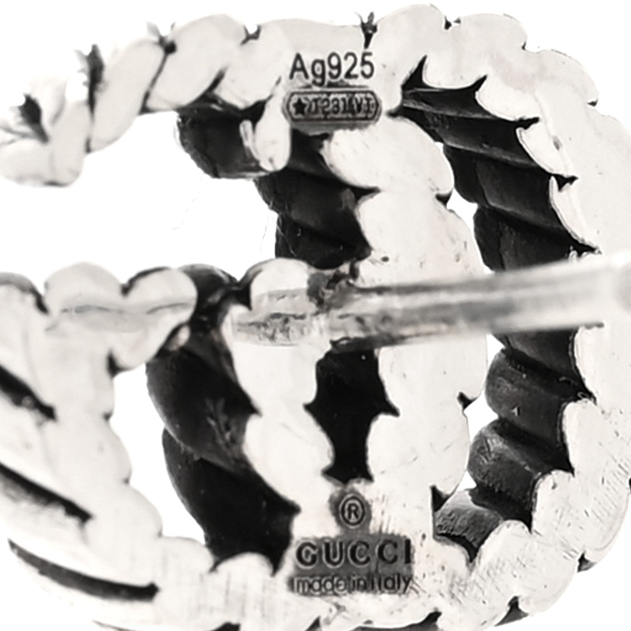 Sterling Silver Torchon Double G Earrings