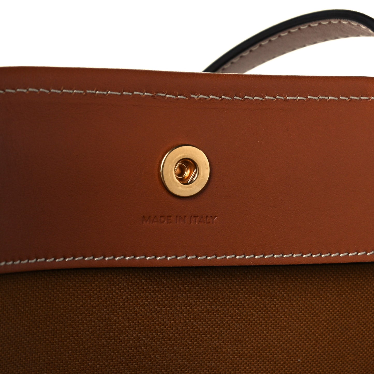 Triomphe Canvas Calfskin Medium Cabas Bag Tan