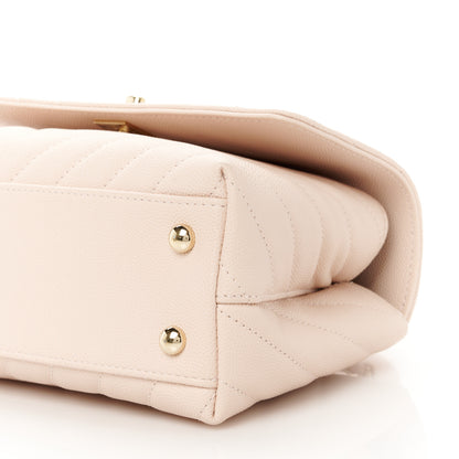 Chanel Caviar Lizard Embossed Chevron Quilted Mini Coco Handle Flap Light Pink 11 of 12