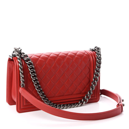 Chanel Calfskin Quilted Medium Boy Flap Red 3 of 10