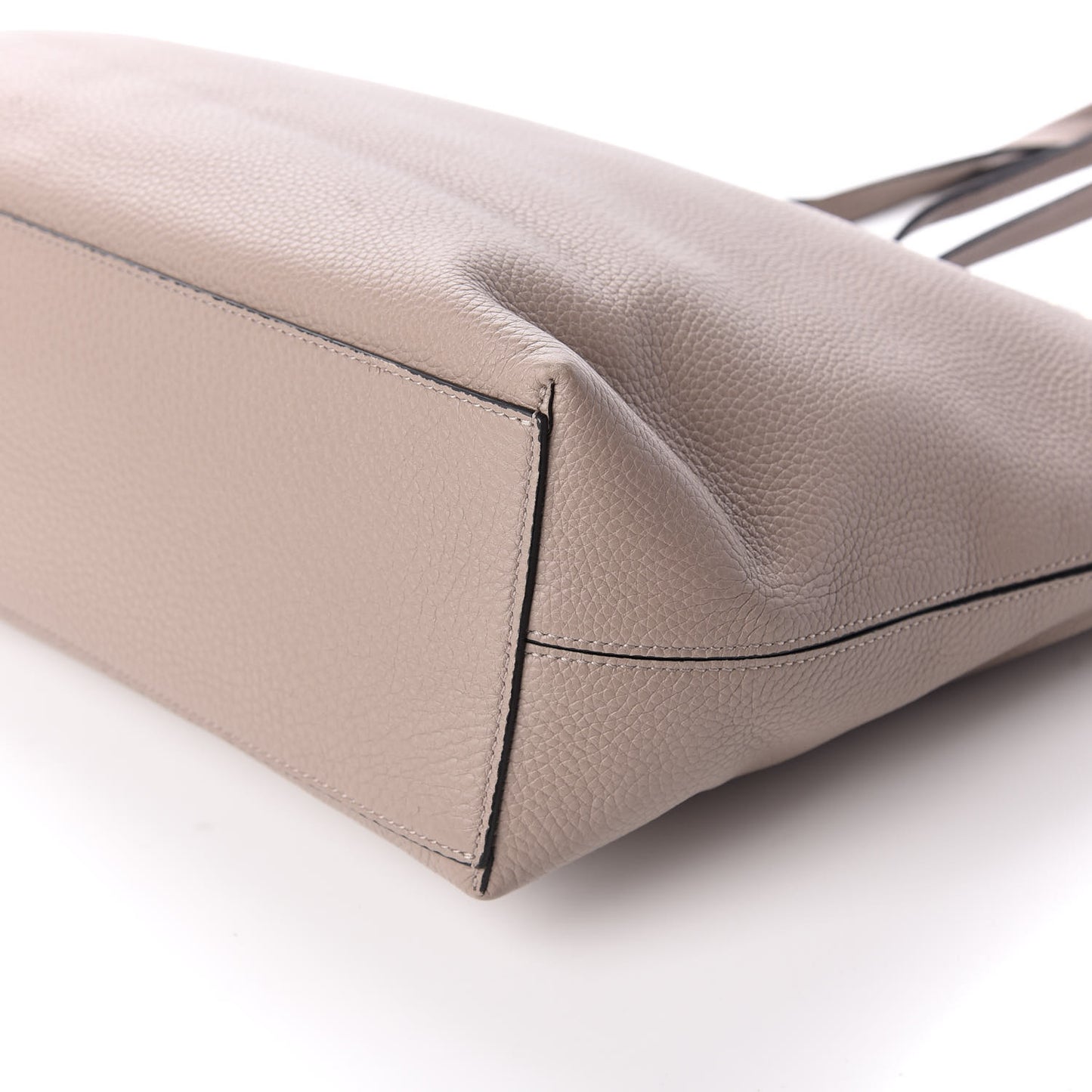 Grained Calfskin Rockstud Shoulder Tote Poudre
