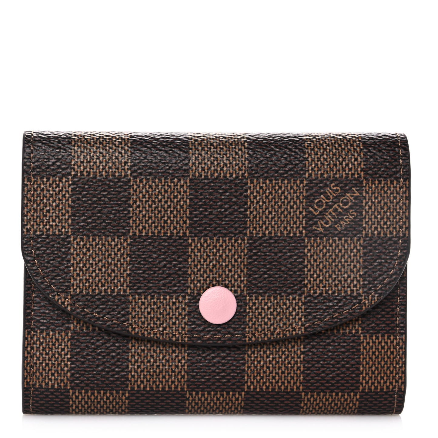 Damier Ebene Rosalie Coin Purse Rose Ballerine