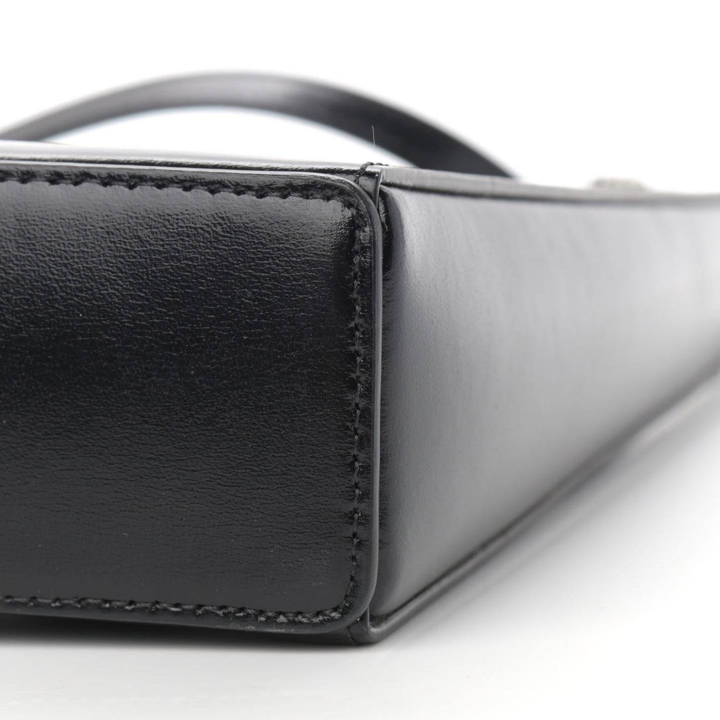 Box Calfskin Small Cut Out Shoulder Bag Black