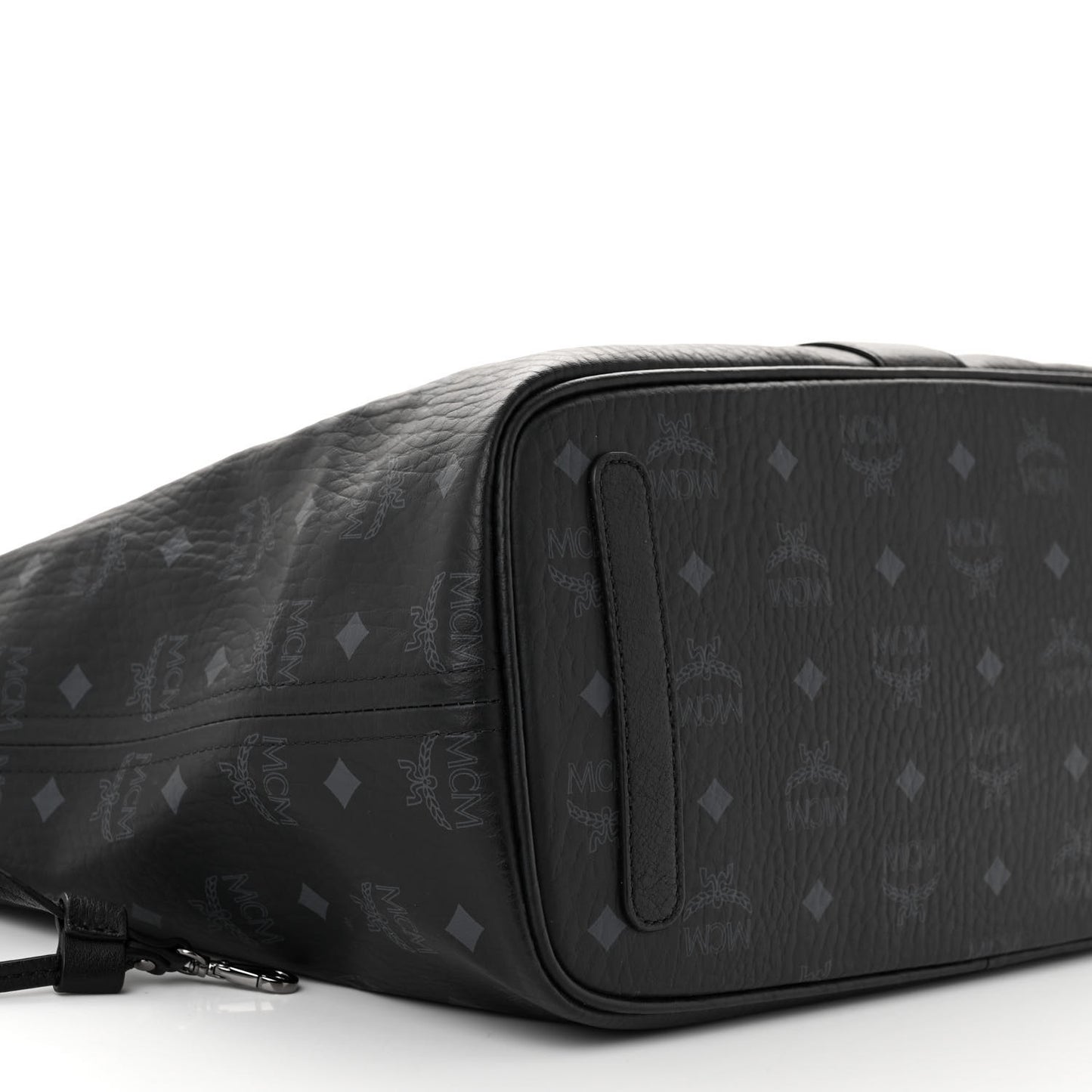 Grained Calfskin Visetos Medium Liz Reversible Shopper Tote Black