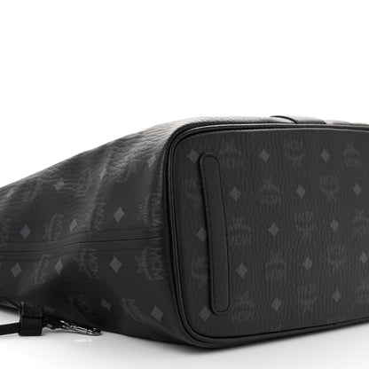 MCM Grained Calfskin Visetos Medium Liz Reversible Shopper Tote Black 14 of 18