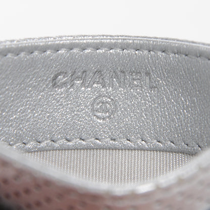 Chanel Perforated Lambskin Quilted Card Holder Light Silver 6 of 9
