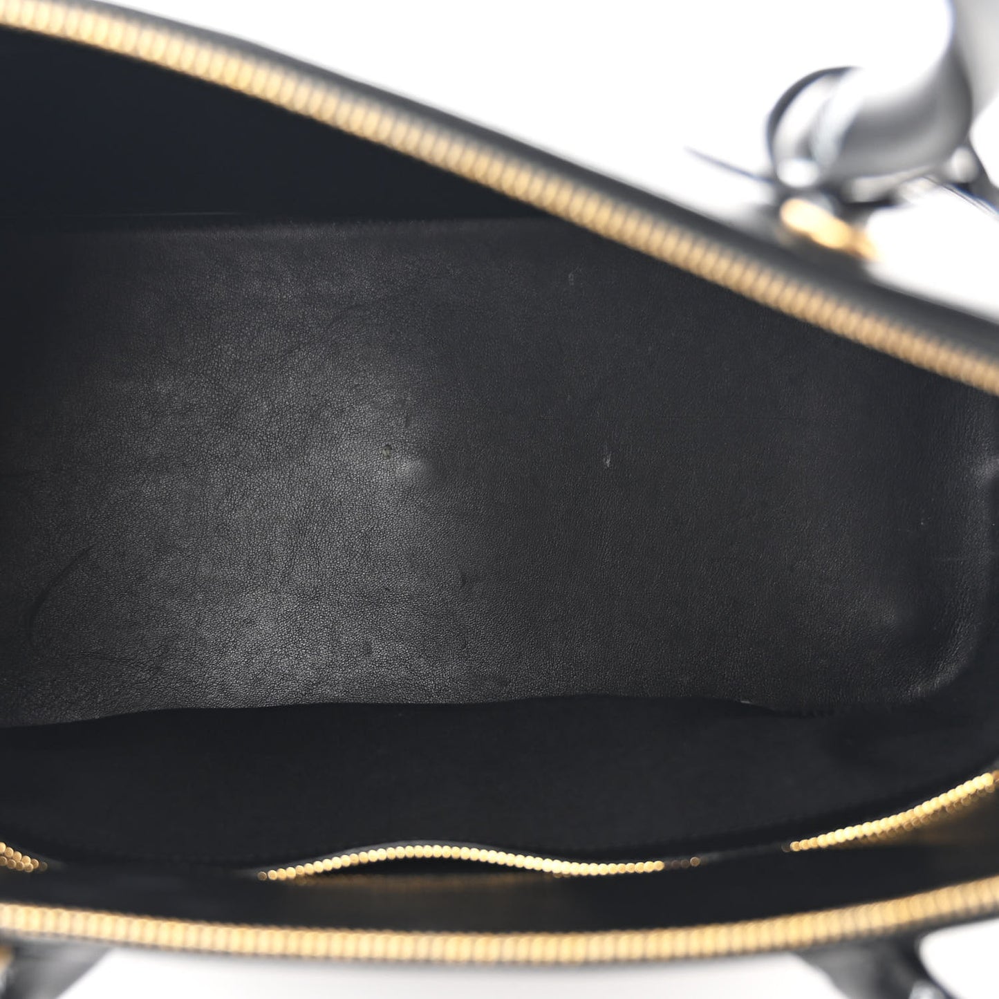 Calfskin Allover Logo M Ville Top Handle Bag Black