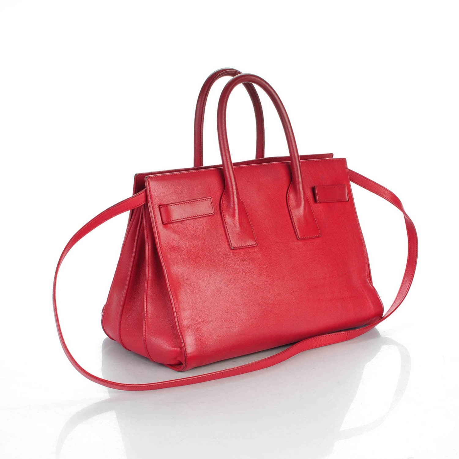 Saint Laurent Calfskin Small Sac De Jour Lipstick Red 14 of 20