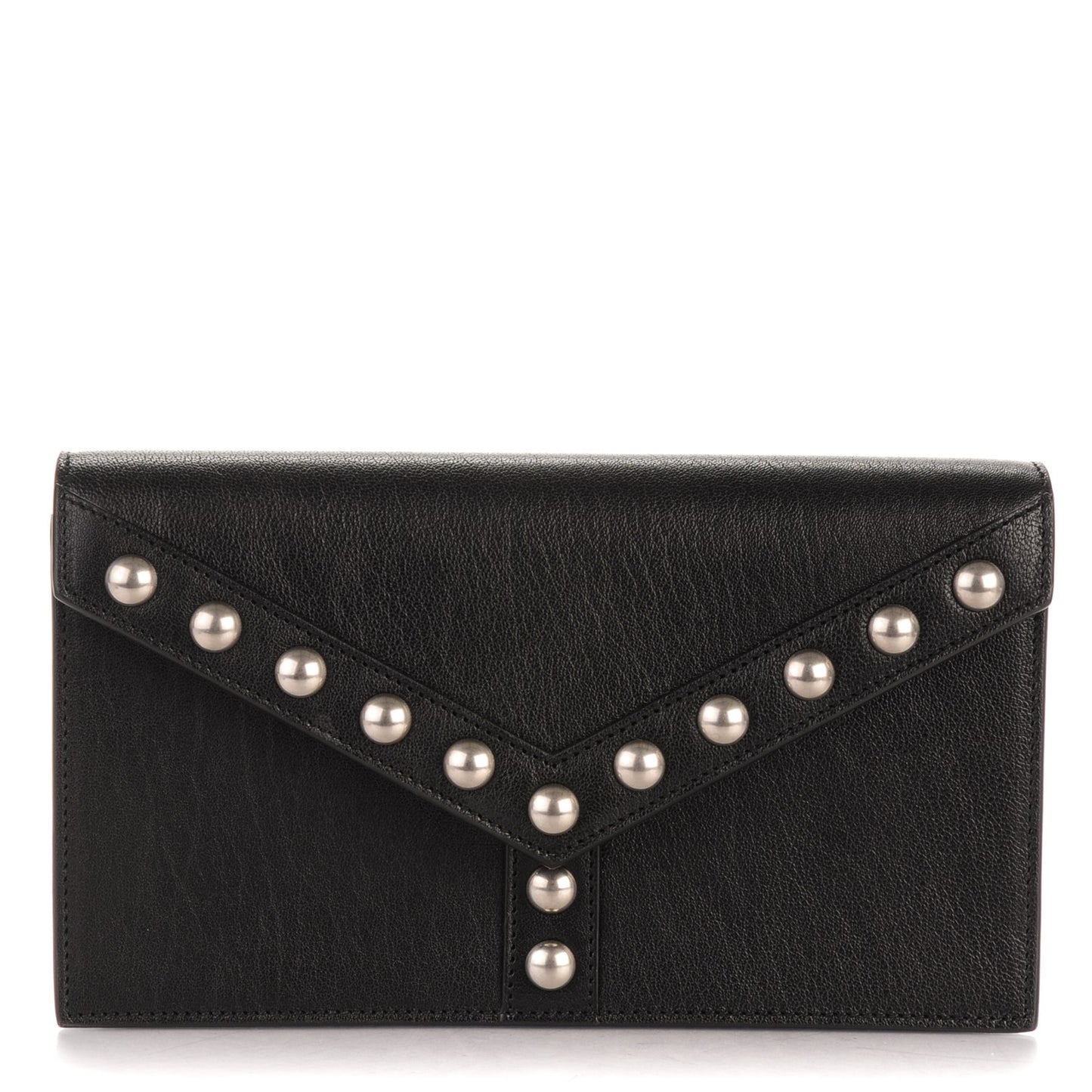 Calfskin Y Studs Clutch Black