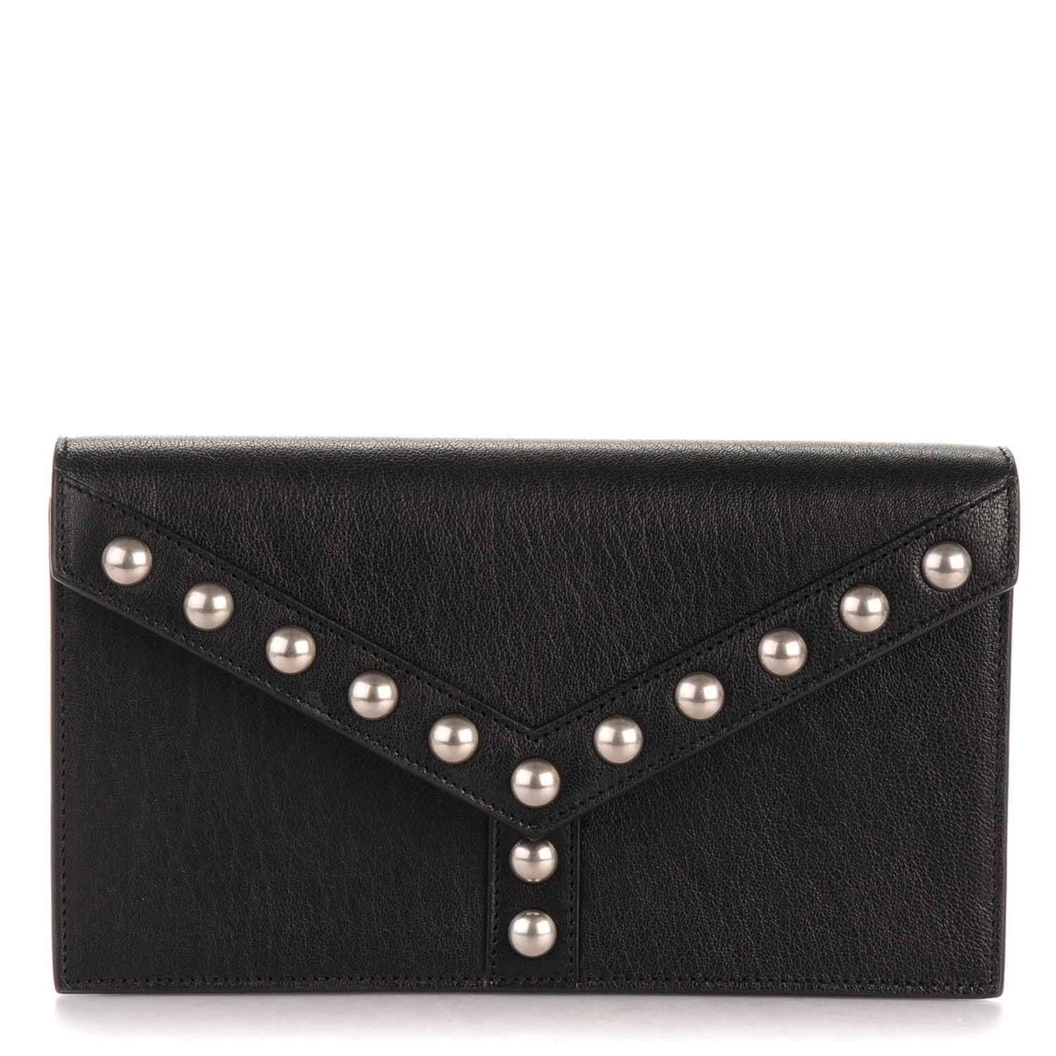 Saint Laurent Calfskin Y Studs Clutch Black 1 of 6