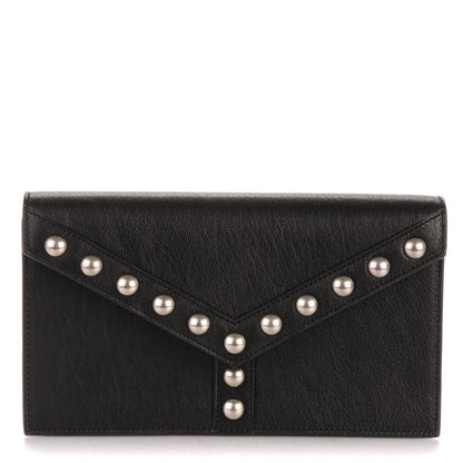 Saint Laurent Calfskin Y Studs Clutch Black 1 of 6