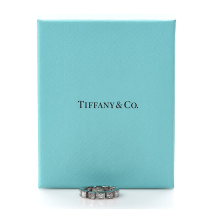 Tiffany 18K White Gold Diamond T Line Band Ring 47 4.25 5 of 5
